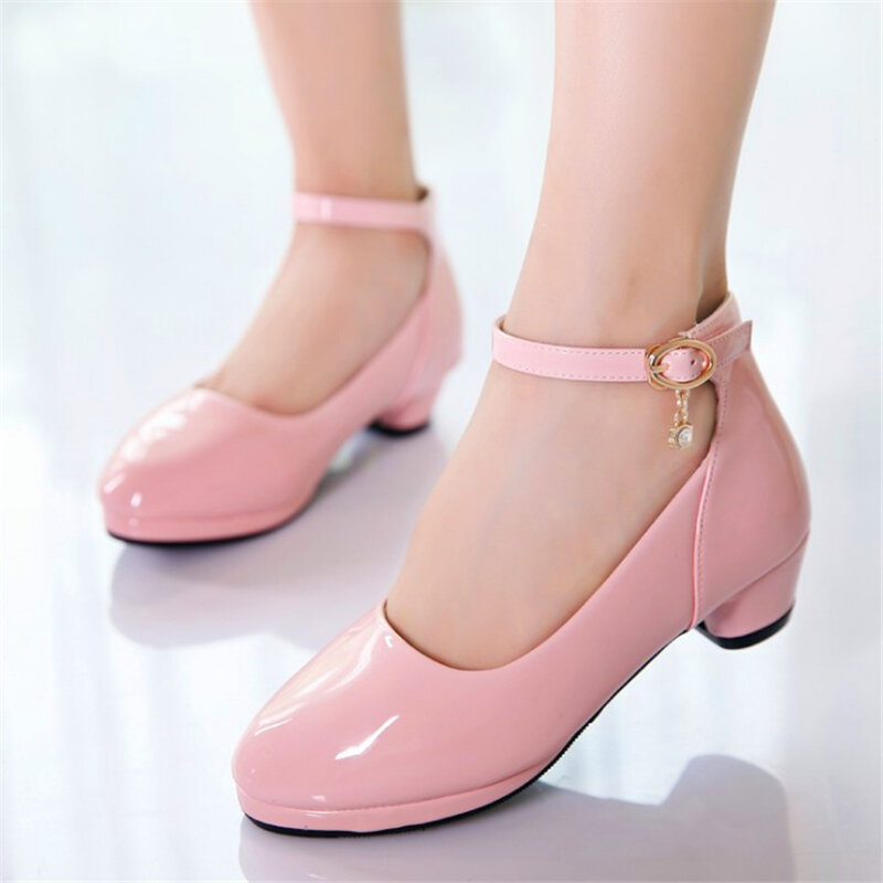 Girls Leather Shoes for Kids Princess Sandals Dress School Fashion Diamond Pendant Summer Children Wedding Party Shoes 26#-37#