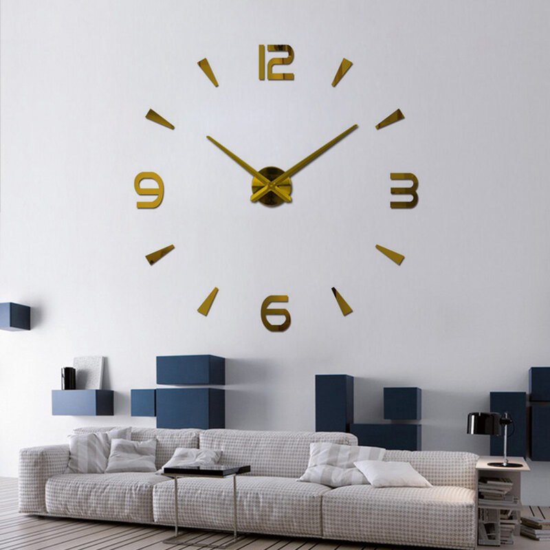 Set sail 2020 nuevo reloj de pared acrílico Metal espejo gran decoración personalizada pared Relojes 3D pared grande relojes de envío gratuito