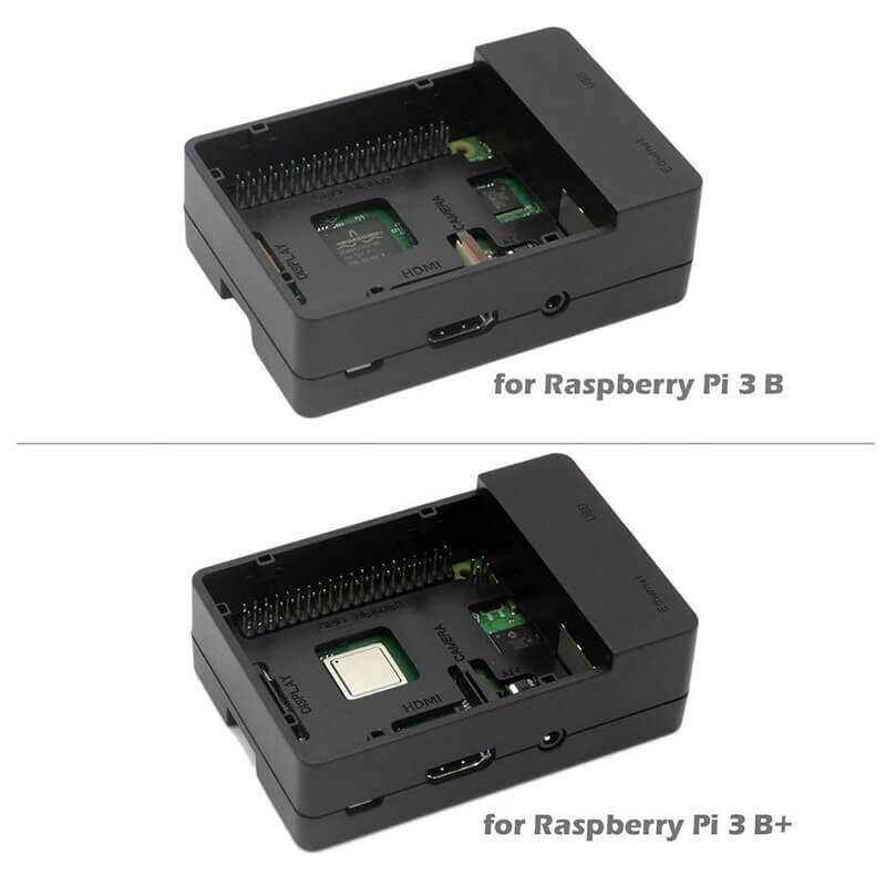 Kit Multifungsi Elecrow untuk Raspberry Pi 3B + Casing dengan Kipas Pendingin + Peredam Panas Aluminium Cangkang Kotak Hitam untuk Raspberry Pi 3/2/B +