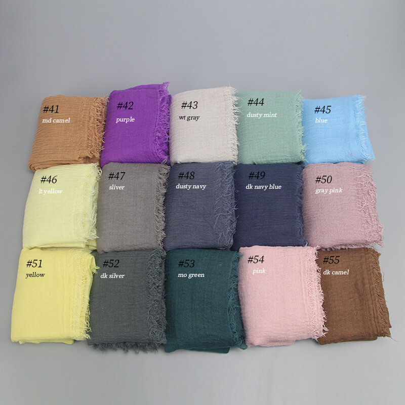 Pañuelo de algodón suave para mujer, hijab musulmán, chales y envolturas islámicas, 170x68cm, precio al por mayor