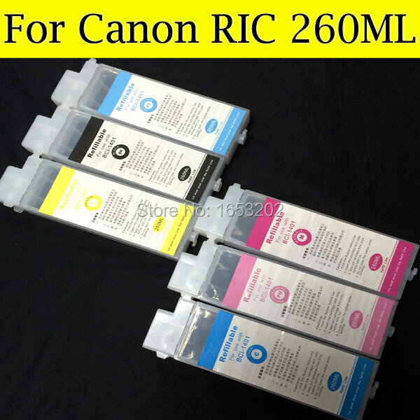 Cartucho de tinta recargable de 6 colores, alta calidad, para Canon BCI-1401, W6400/W6200/W7250, con Chip Compatible