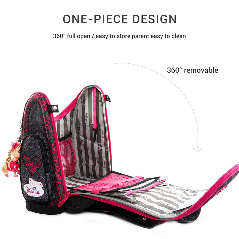 Delune мультфильм школьные сумки рюкзак для девочек мальчиков цветочный узор детский ортопедический рюкзак первичный рюкзак детский