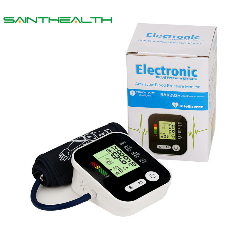 Portable Arm Blood Pressure Pulse Monitor Digital Upper Blood Pressure Monitor Meters Sphygmomanometer Monitors Health Care