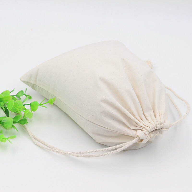 Zhuangshijie grande qualidade de algodão pequena bolsa de cordão sacos de armazenamento de casa grande capacidade tamanho grande pão de comida sacos portáteis