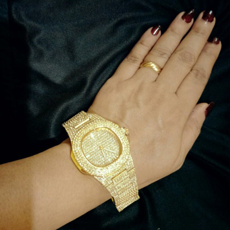 Luxo bling diamante relógio para unisex moda feminina relógios de quartzo pulseira de aço inoxidável homens negócios relógio de pulso senhoras xfcs