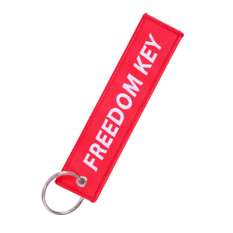 3 ชิ้น/ล็อต Freedom Key สำหรับรถยนต์และรถจักรยานยนต์รถจักรยานยนต์สีแดงเย็บปักถักร้อย llavero Key Chain สำหรับการบินของขวัญ OEM Keychians