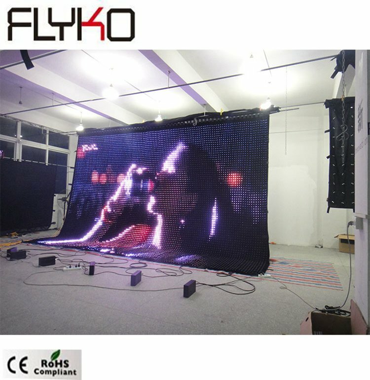 P5cm  led cloth newest design size 4x6m factory price best quality sexy movie led video curtain