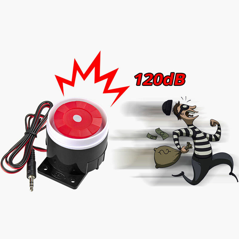 10Pcs Super Loud 120dB Sound Alarm System Compact DC 12V Indoor Siren Durable Wired Mini Horn Siren For Home Security Wholesale
