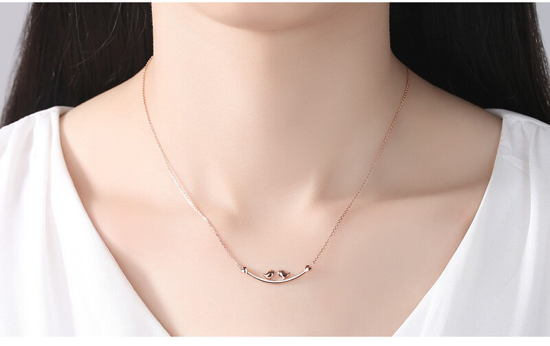 S925 стерлингового серебра ожерелье птица модное ожерелье цепь CSG01