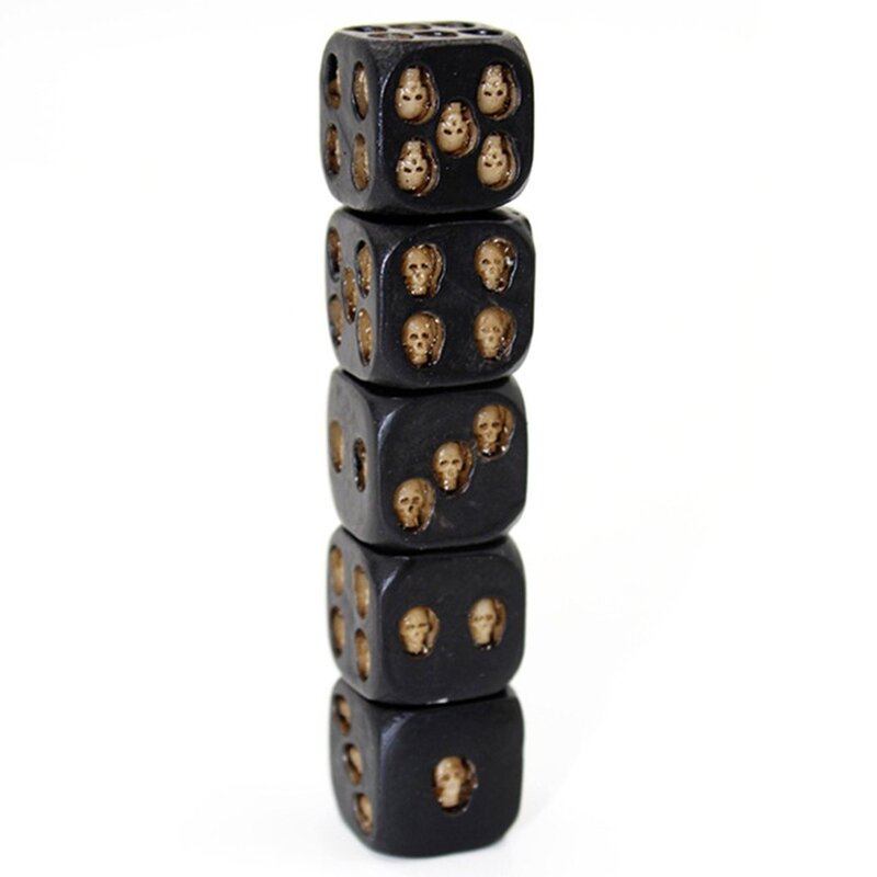 5Pcs/set Creative Skull Bones Dice Six Sided Skeleton Dice Club Pub Party Game Toys Resin Dice for Children Adults