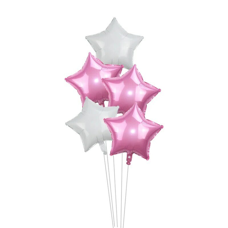5Pcs 18inch Gold Silver Foil Star Balloon Wedding Balloons Decoration Baby Shower Children's Kids Birthday Party Balloons Globos