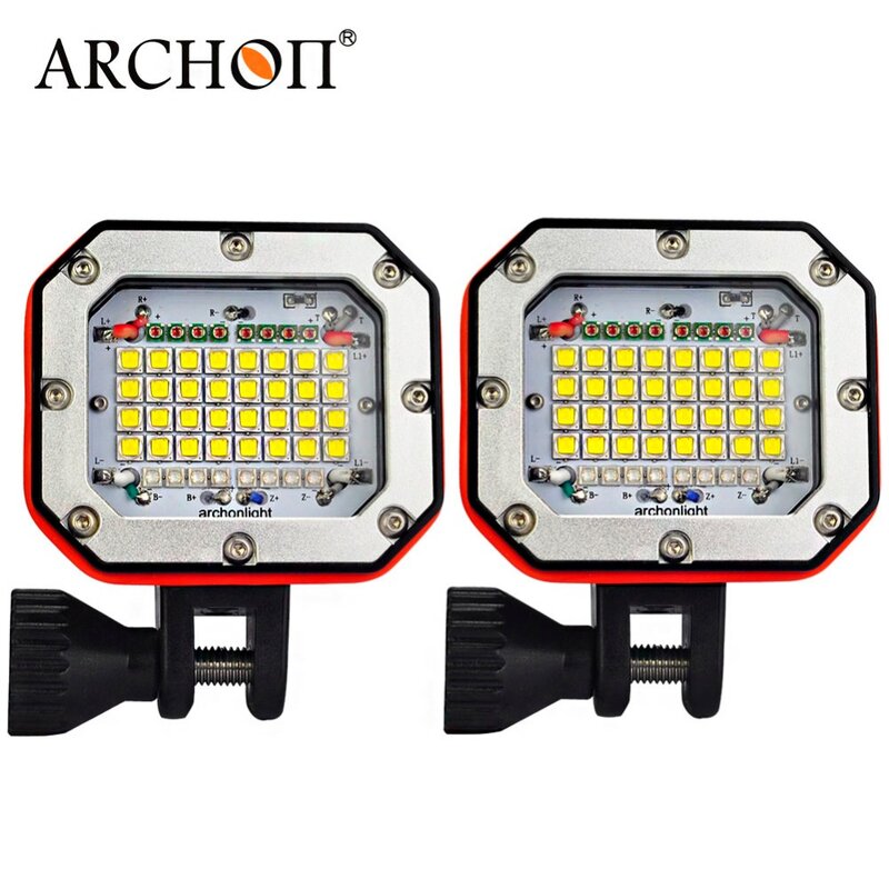 ARCHON-WH156W Dual Heads Mergulho Lanterna, Max 30000 Lumens, Lâmpada LED Mão