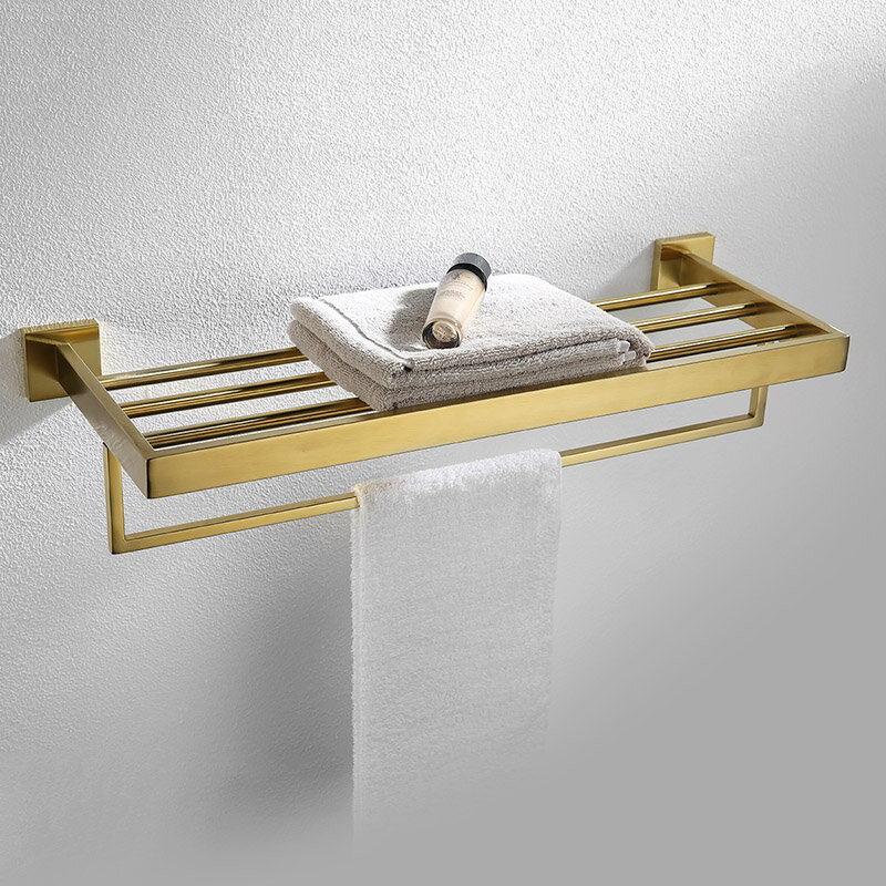 Złote szczotkowane akcesoria łazienkowe sprzęt do ręczników wieszak na papier toaletowy stojak na ręczniki szczotka do wc mydelniczki