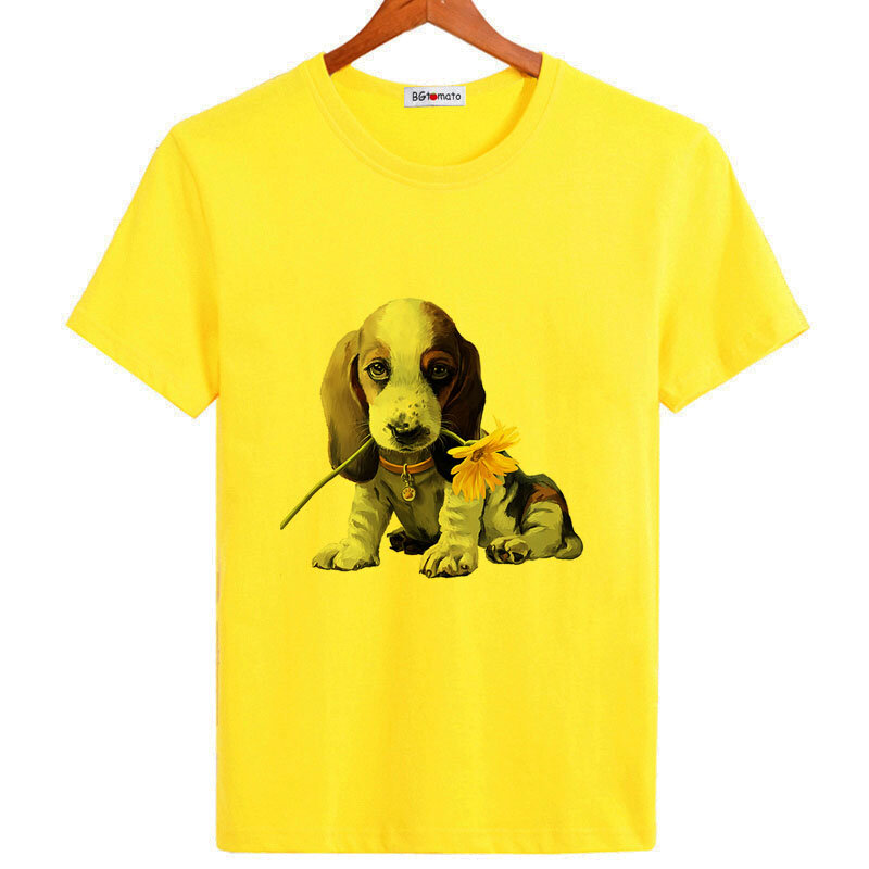 Забавная Футболка с принтом маленьких жуков, летняя повседневная футболка с милой собакой для мужчин