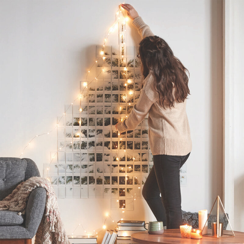 Cadena de luces LED de alambre de cobre para dormitorio, guirnalda de hadas alimentada por USB y batería, decoración de jardín, vacaciones de Navidad y Año Nuevo