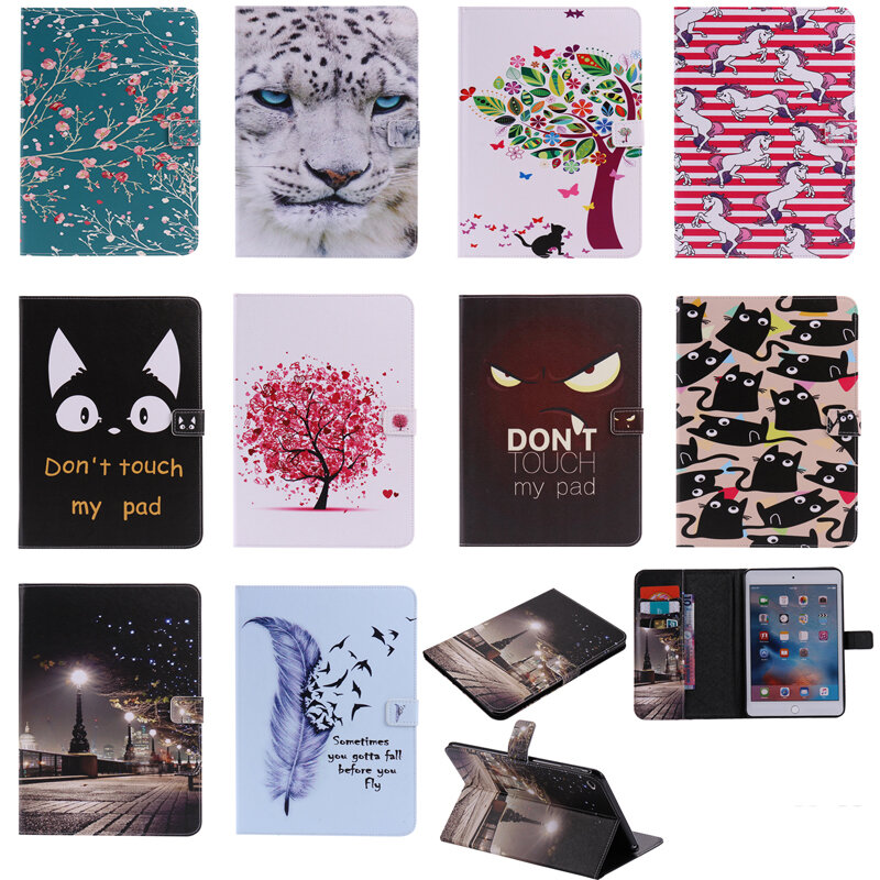 Luxury Horse Print Leather Magnetic Flip Wallet Tablet Case Cover Coque Shell Skins Funda Stand For iPad mini 4 (7.9" inch)