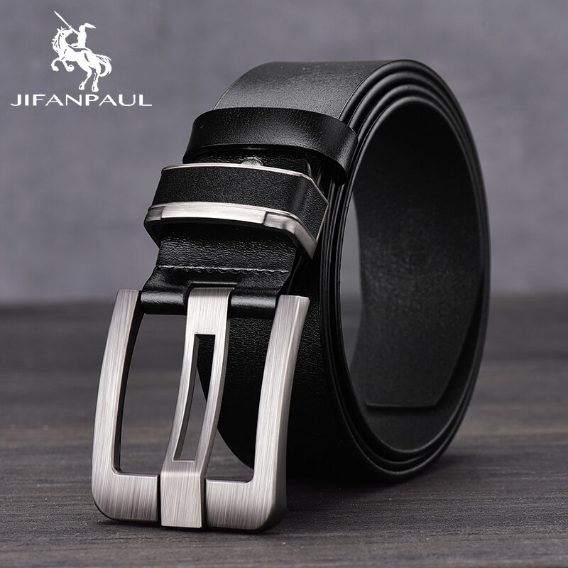 JIFANPAUL-ceinture en cuir véritable hommes | Ceinture en alliage, boucle ardillon Business rétro hommes, ceintures de haute qualité sauvage