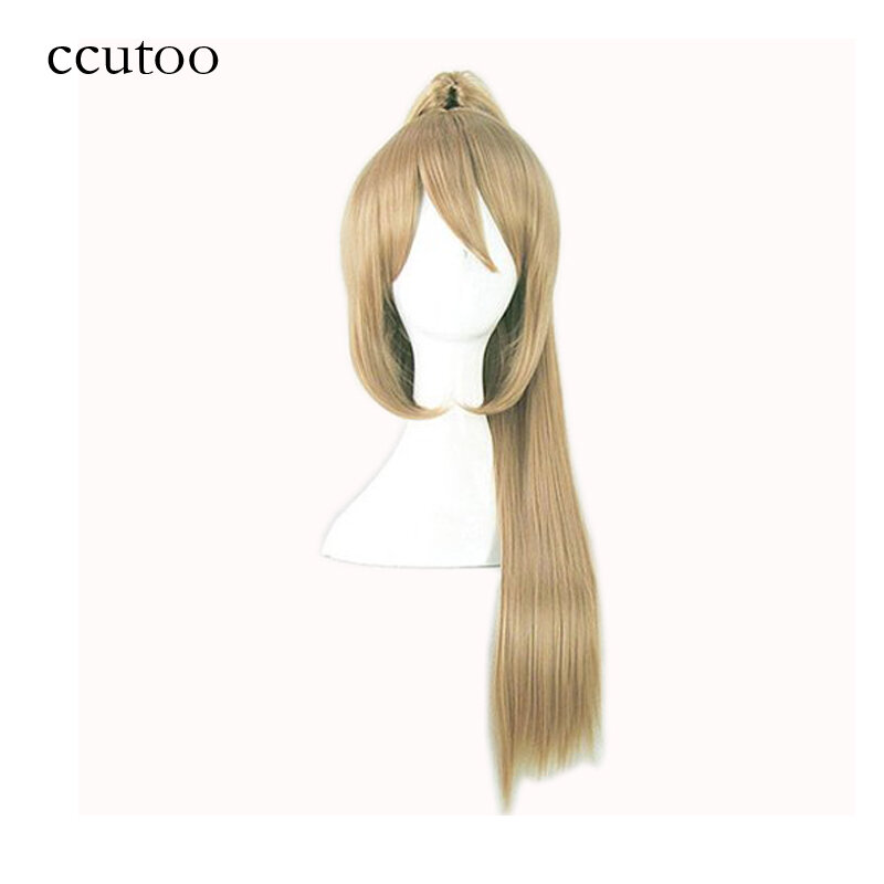Ccutoo-شعر مستعار صناعي ناعم وطويل ، قطعة شعر من الألياف عالية الحرارة ، أبيض ، أسود ، أشقر ، مع رقاقة ذيل حصان
