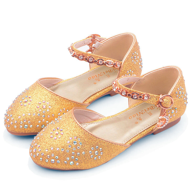 Детская весенне-Осенняя обувь со стразами; летние туфли принцессы для девочек; обувь принцессы; тонкие туфли; три цвета на выбор