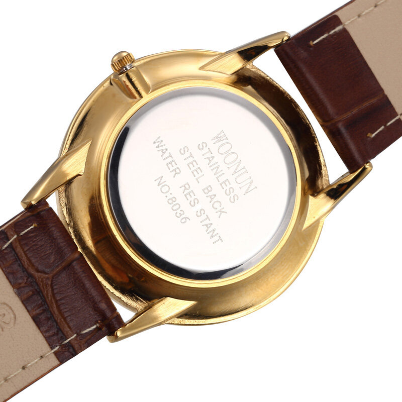 Luxury Gold นาฬิกาผู้ชาย Mens นาฬิกากันน้ำ Quartz Ultra Thin นาฬิกานาฬิกาหนังผู้ชาย Relogio Masculino Horloge Heren