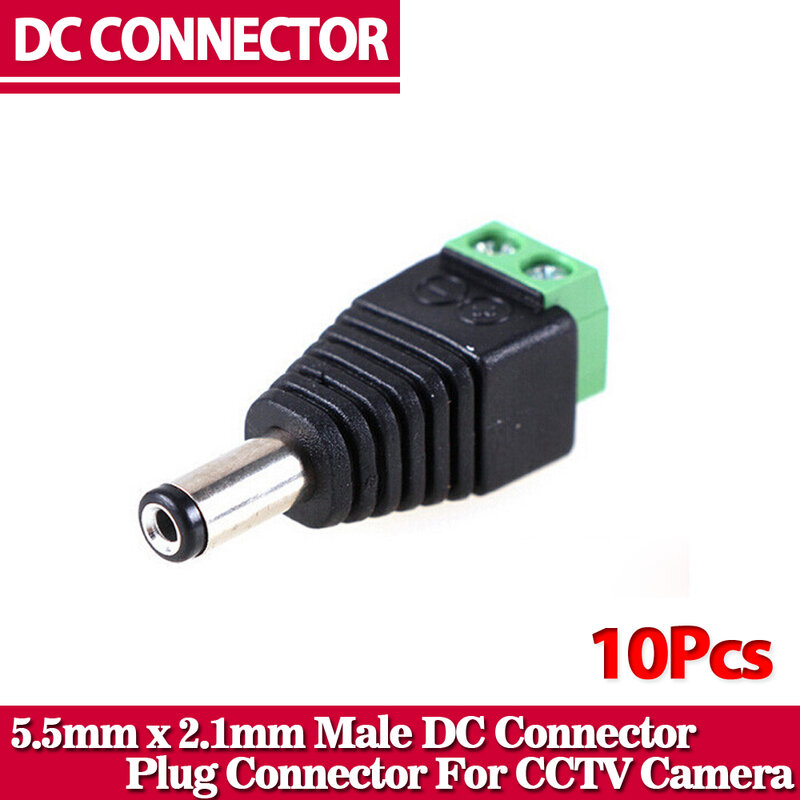 2017 Hot Koop, 10 Stks/partij 5.5Mm * 2.1Mm Dc Connector Cctv Power Bnc Connector Voor Cctv Camera
