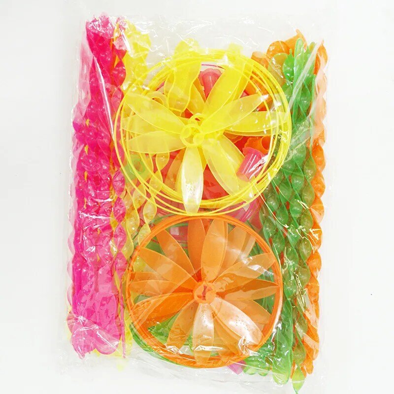 Soucoupe volante en plastique pour enfants, lot de 5 pièces, mélange de couleurs, lumière rotative, pour l'extérieur, jouets UFO, classique, cadeau pour bébé
