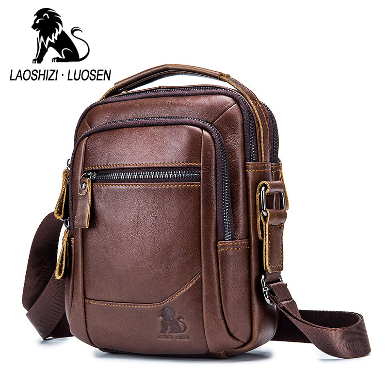 Quality Guarantee Men's Genuine Leather Bag Crossbody Bags for Men Cow Leather Male Handbags  Sac Cuir Homme Vintage