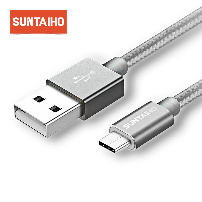 Suntaiho Cable de tipo C 3,1 para Samsung S9 Huawei P20 P10 USB de Nylon Cable de tipo C para Xiao mi 9 Nokia 8 Cable de carga rápida