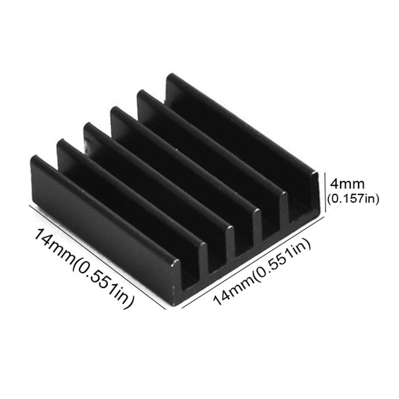2Pcs YOUNUON Black 14*14*6mm Computer Radiator Aluminum Heatsink Heat sink for Electronic Chip Heat dissipation Cooling Pads