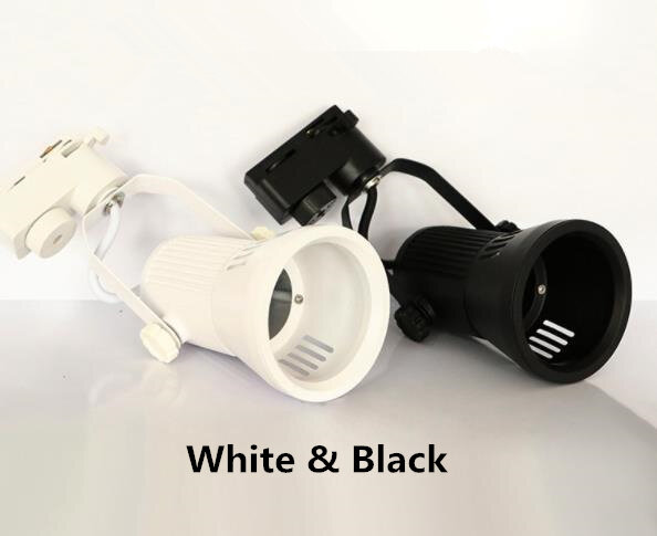 COB LED śledzenie światła jak centrum handlowe/sklep odzieżowy lampa oświetleniowa biały kolor obudowy 3 linie obudowa lampy bez światła żarówki