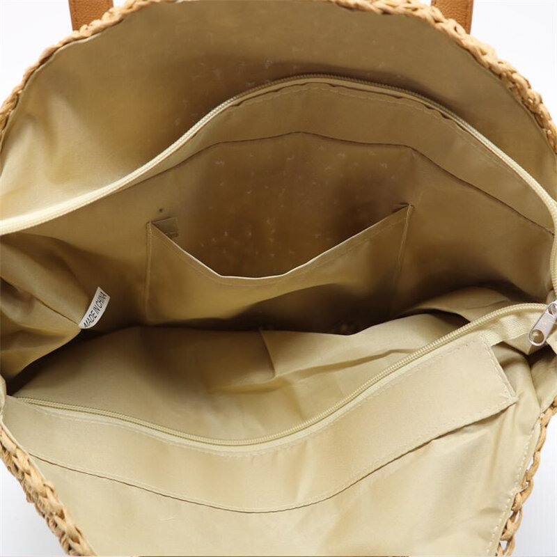 Bolso de mimbre de playa bolso tejido de paja bolso de verano bohemio bolso de viaje de mujer bolsa de mimbre bolsos de mimbre