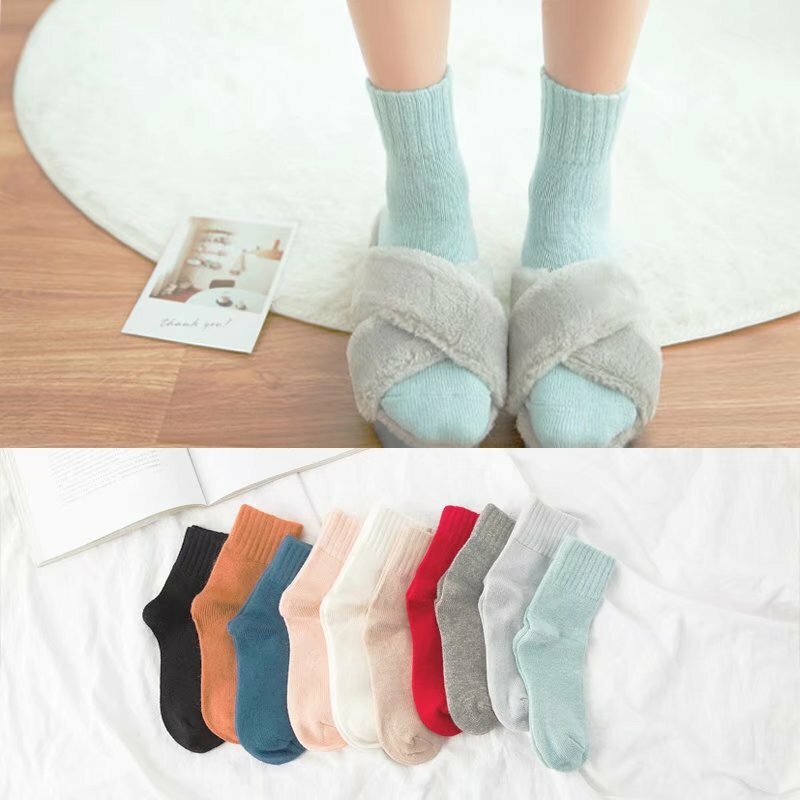 5PAIR/LOT  New High Quality Rabbit Wool Socks Autumn And Winter Thickened Soft Candy Color Warmth Ms. Socks