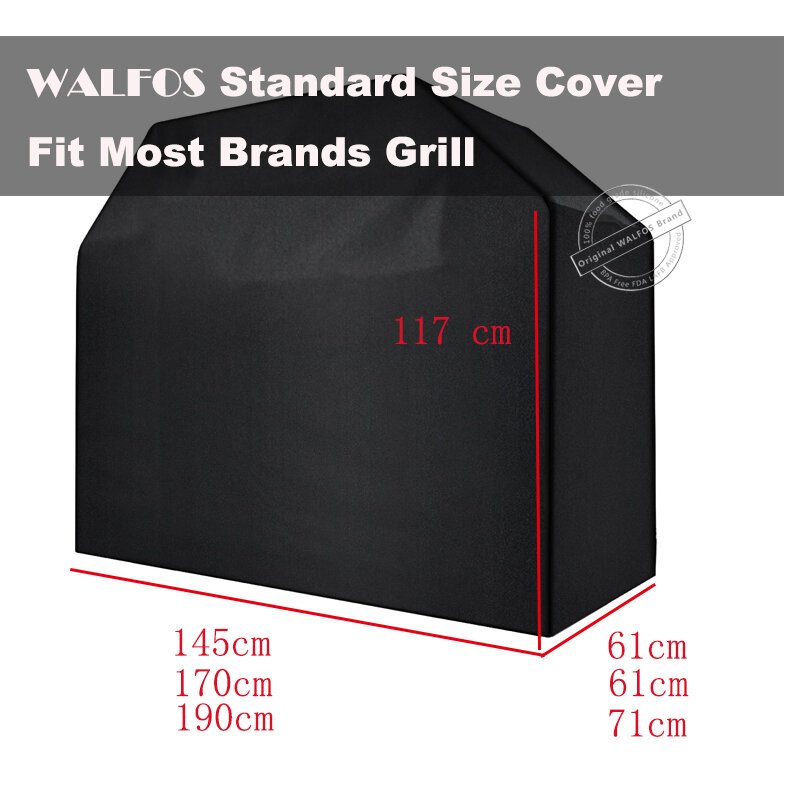 WALFOS-cubierta impermeable para parrilla de barbacoa, cubierta resistente al polvo y a la lluvia para parrilla eléctrica de Gas y carbón