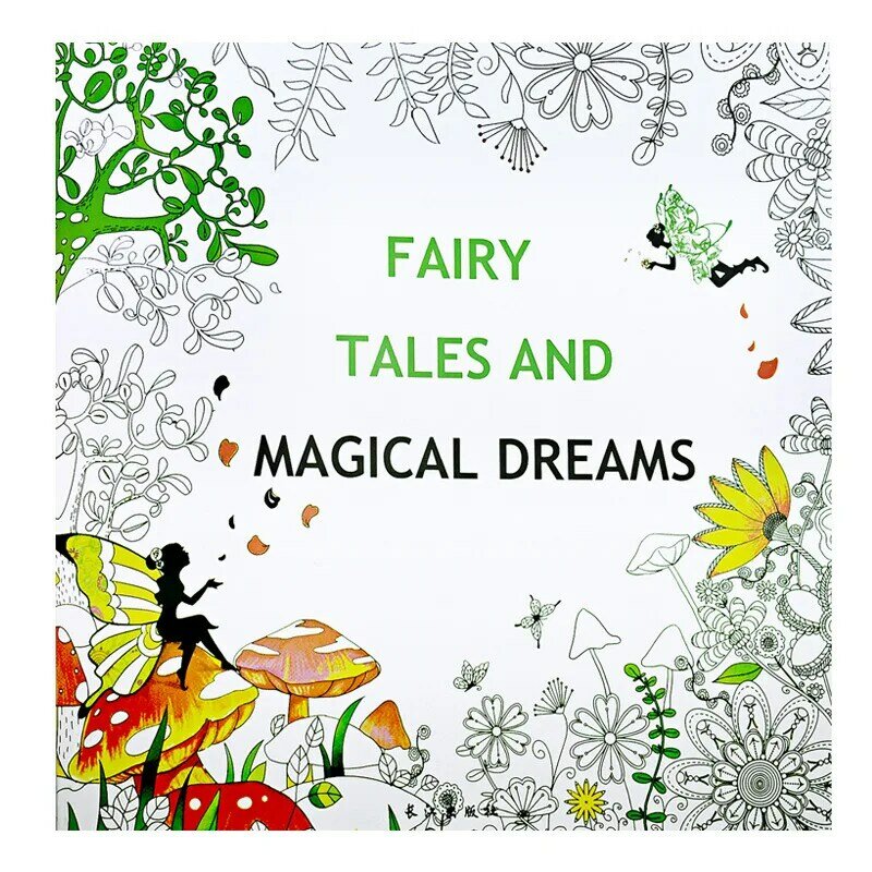 24 páginas conto de fadas sonhos mágicos livro para colorir para crianças adulto aliviar o estresse matar tempo graffiti pintura desenho livro de arte