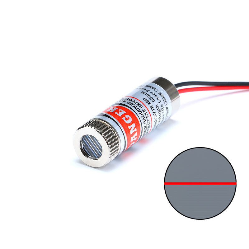 Cabeça ajustável do diodo laser do foco, ponto vermelho, linha, cruz, lente de vidro, foco focusável, classe industrial, 650nm, 5mW