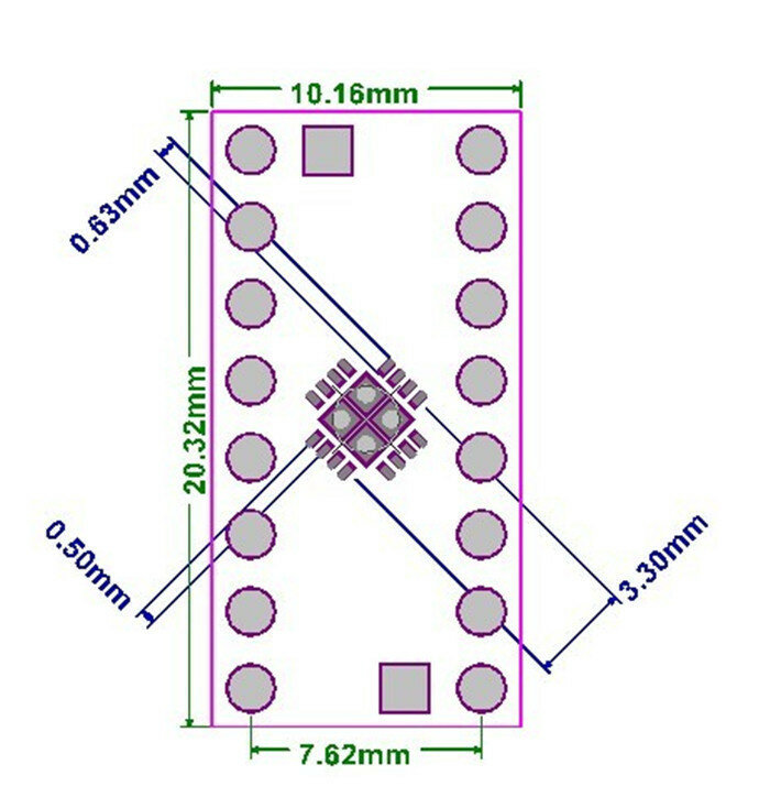 고품질 10 개/몫 qfn16 ~ dip16 어댑터 핀 피치 0.5 0.65mm pcb 보드 컨버터 dip 컨버터