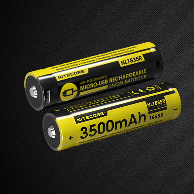 NITECORE NL1835R 3500 mAh Hochleistungs Eingebauten Micro-USB Ladebuchse Wiederaufladbare Liion Batterie 12.6Wh 3,6 V Taste Top 18650