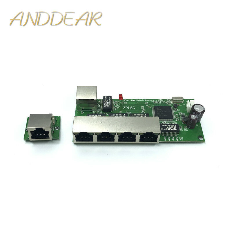 5-port Gigabit switch módulo é amplamente utilizado em linha LED porta 5 10/100/1000 m entre em contato com porta mini switch módulo PCBA Motherboard