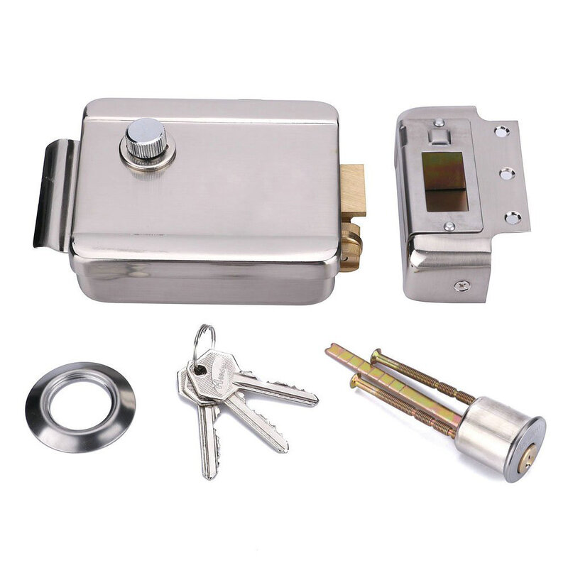 To 7" Screen Video Door Phone Doorbell Intercom System + Electric Lock+Alunimum pane Camera + Power Supply+ Door Exit+ ID
