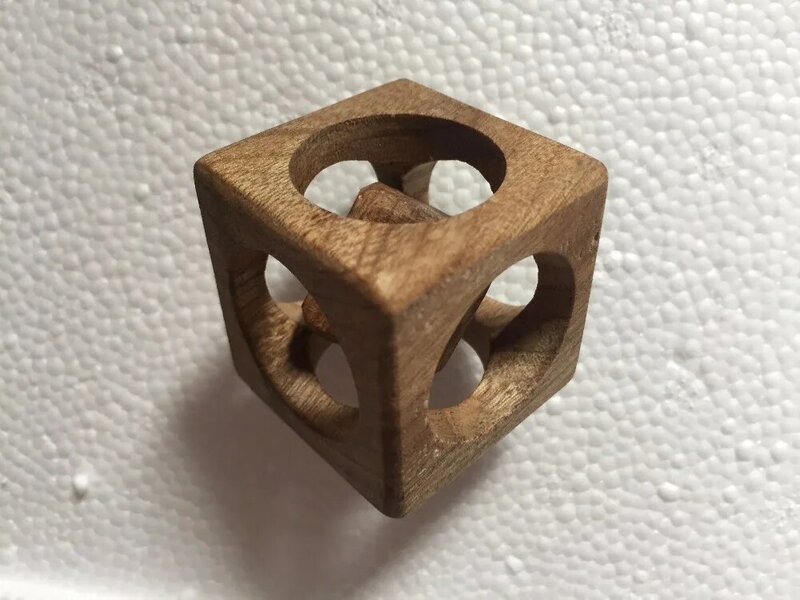 40x40x40mm Natural Color Finger Cube In Cube Infinity Gadget Stress Relief Decompression Toy Physics Science Discovery Baby Toys