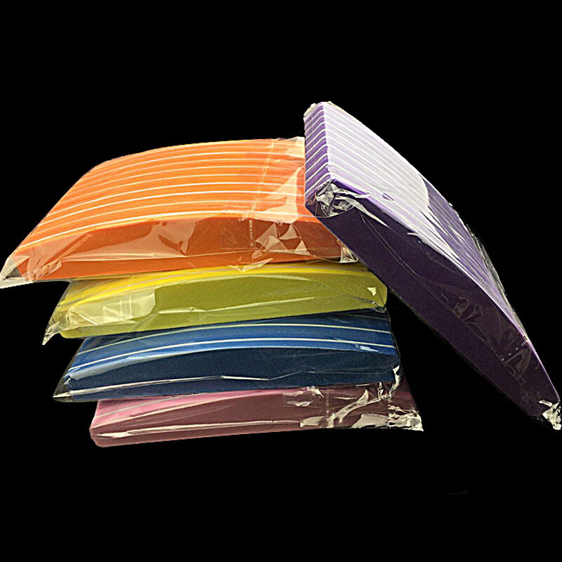 네일 파일 버퍼 스폰지 100/180 샌딩 세척 가능한 매니큐어 블록, UV 젤 페디큐어 매니큐어 케어 도구, 로트당 5 개