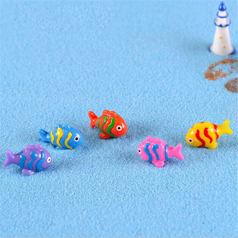 1-6pc tubarão seahorse peixes miniatura figuras decorativas mini oceano fada jardim animal musgo micro paisagem ornamentos resina decoração