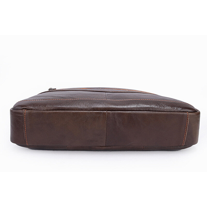 Портфель мужской из натуральной кожи, повседневная сумка на одно плечо, дорожный чемоданчик для ноутбука, деловая сумка-тоут, цвет кофе/коричневый