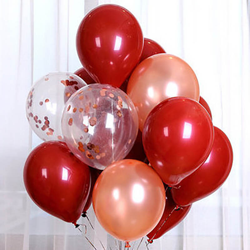 Balões metálicos em látex, balões metálicos dourados e rosas, decoração para festa de aniversário e casamento de dia dos namorados
