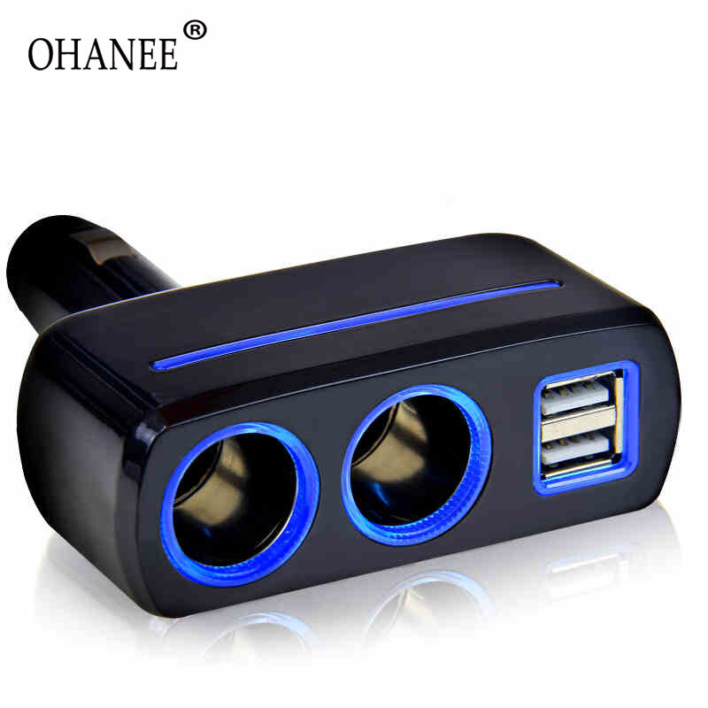 OHANEE 12V and 24V 80w 3.1A  Universal car Cigarette Lighter Sockets Splitter usb cell phone charger power adapter outlet