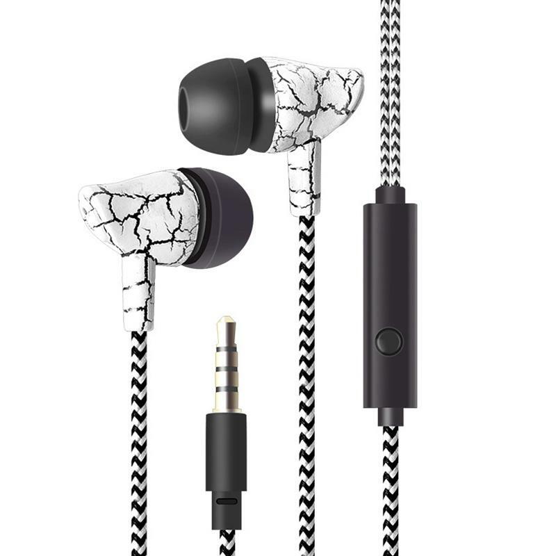 BEESCLOVER auricular con cable auriculares súper graves 3,5mm grieta auricular con micrófono manos libres auricular para Samsung r25