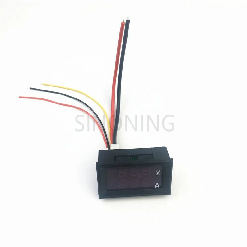 ミニデジタル電圧計,電圧電流計,100v,10a,パネル,0.28 ",青,赤,デュアルLEDディスプレイ