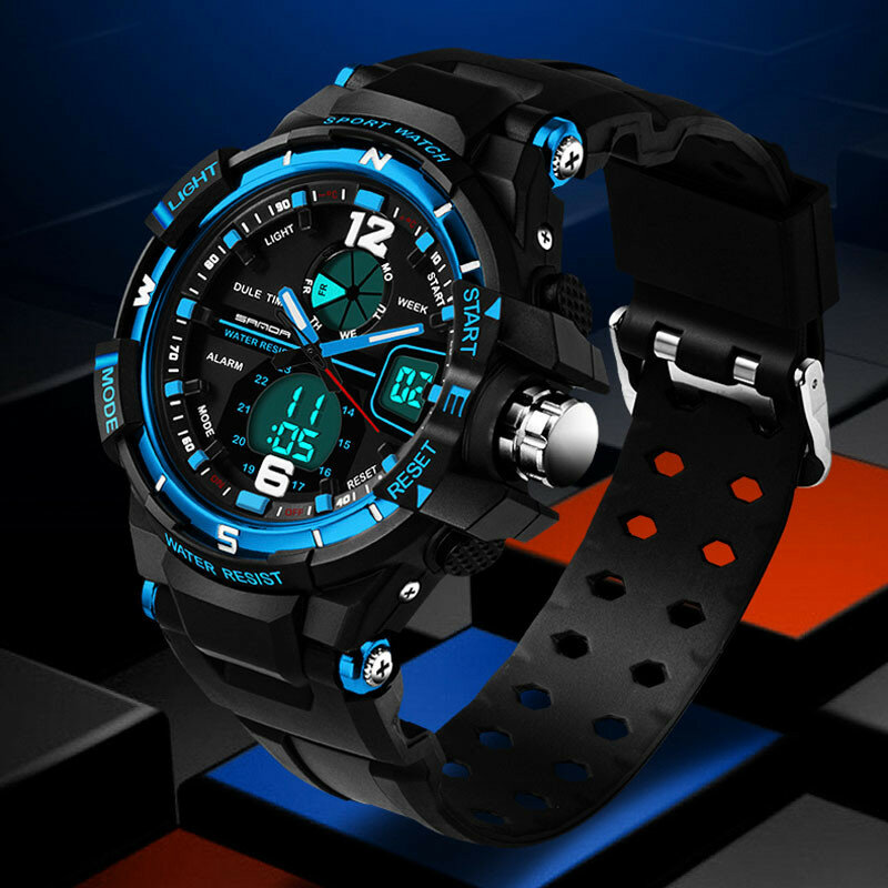 三田グラム防水アラームメンズ腕時計トップブランドの高級s-shockデジタルledスポーツ時計男性時計腕時計レロジオmasculino