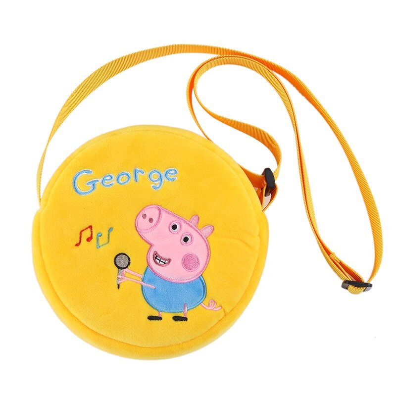 New Peppa pig toys 16CM Genuine plush pig bag Pink Peppa Pig George Backpack hot sale satchel For Children's birthday gift
