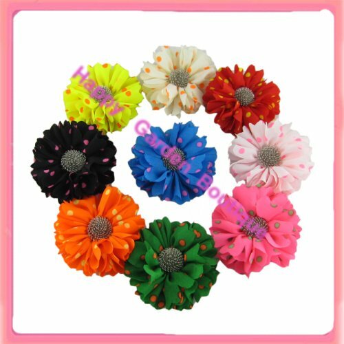 Hot sale !New 12pcss  Fluorescents ploka dots silk flower